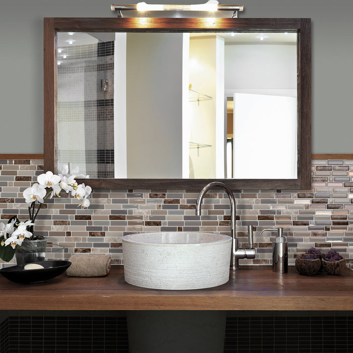 Smart Tiles Peel and Stick 4-Sheet 10 x 9 Backsplash - Crescendo Terra