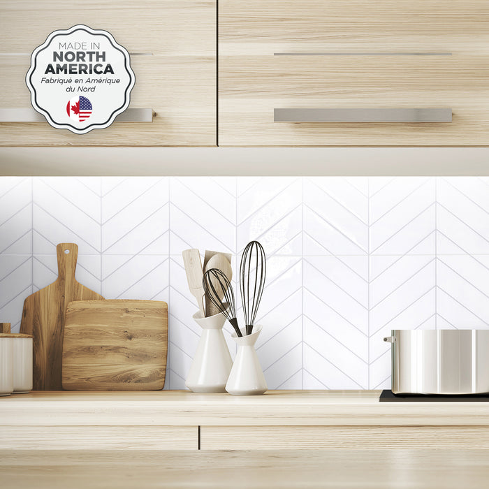 Smart Tiles Peel and Stick 2-Sheet 23 x 12 Backsplash - Blok Chevron