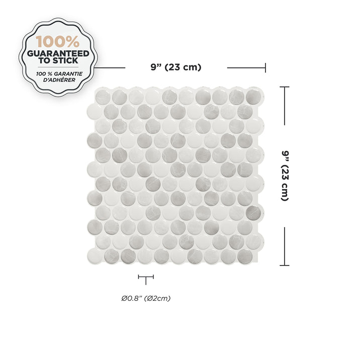 Smart Tiles Peel and Stick 4-Sheet 9 x 9 Backsplash - Penny Roccia
