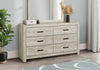 Soren Bedroom 6-Drawer Dresser, 59"W x 33"H - Bleached Oak | Commode de chambre à coucher Soren de 59 po (L) x 33 po (H) à 6 tiroirs - chêne blanchi