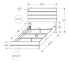 Soren Panel Bed with Slat Headboard & Frame, Bleached Oak - Queen Size | Lit à panneaux Soren avec tête de lit à lattes et cadre de lit, chêne blanchi - format grand lit