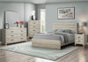 Soren Panel Bed with Slat Headboard & Frame, Bleached Oak - Queen Size | Lit à panneaux Soren avec tête de lit à lattes et cadre de lit, chêne blanchi - format grand lit