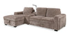 Sunset Linen-Look Fabric Left-Facing Sleeper Sectional with Storage and Built-In LED Lighting – Taupe