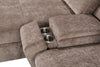Sunset Linen-Look Fabric Left-Facing Sleeper Sectional with Storage and Built-In LED Lighting – Taupe | Sofa-lit sectionnel de gauche Sunset en tissu d’apparence lin avec ports USB - taupe