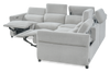 Cindy Crawford Home Aspen 3-Piece Power Reclining Sectional with Adjustable Headrests and USB Port - Silver | Sofa sectionnel à inclinaison électrique Aspen de Cindy Crawford Home 3 pièces avec appuie-têtes électriques et port USB - argenté