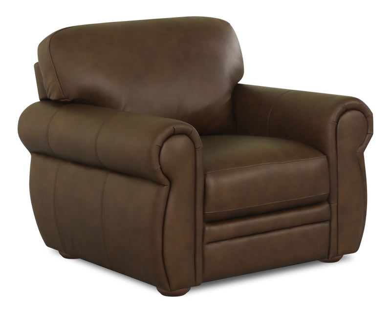 Chateau d’Ax Porto 45\" 100% Genuine Leather Accent Chair - Chocolate 