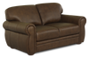 Chateau d’Ax Porto 66\" 100% Genuine Leather Loveseat - Chocolate 
