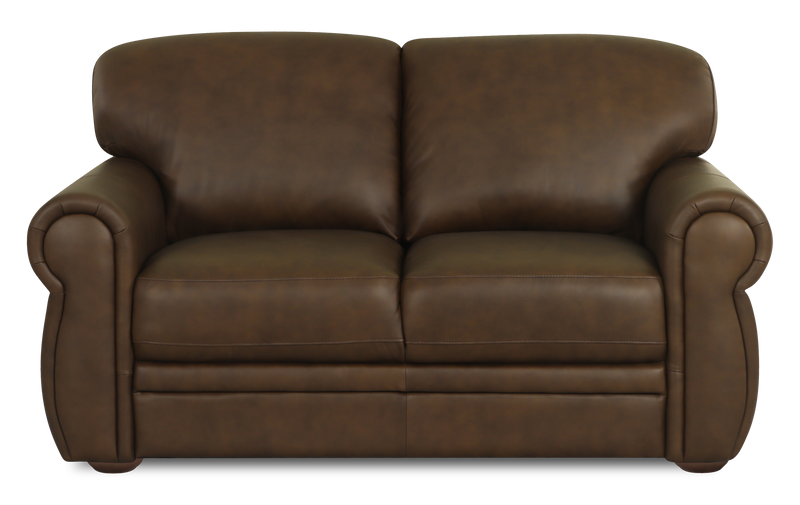 Chateau d’Ax Porto 66\" 100% Genuine Leather Loveseat - Chocolate 
