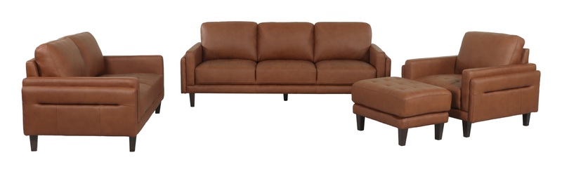 Chateau d’Ax Venice 91\" 100% Genuine Leather Sofa – Light Brown