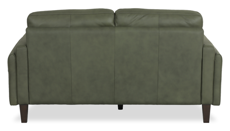 Chateau d’Ax Venice 65\" 100% Genuine Leather Loveseat – Green  