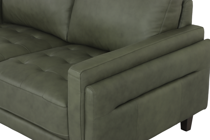 Chateau d’Ax Venice 91\" 100% Genuine Leather Sofa – Green