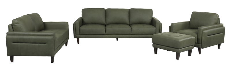 Chateau d’Ax Venice 91\" 100% Genuine Leather Sofa – Green