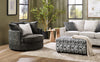 Made in Canada Sofa Lab Customizable Cuddler 48" Fabric Accent Chair – Plush Charcoal  | Fauteuil d’appoint enveloppant personnalisable Plush Cuddler de Sofa Lab de 48 po fabriqué au Canada en tissu - Plush Charcoal