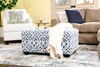 Made in Canada Customizable Sofa Lab Trunk 39" Fabric Storage Ottoman – Indigo Accent Fabric | Pouf de rangement personnalisable Trunk de Sofa Lab de 39 po fabriqué au Canada en tissu - tissu décoratif Indigo