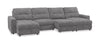 Scott Living Elevate Modular 4-Piece Chenille Fabric Power Sliding Sectional with Two Storage Chaises - Grey | Sofa sectionnel modulaire à coulissement électrique Elevate de Scott Living 4 pièces en chenille avec 2 fauteuils longs de rangement - gris