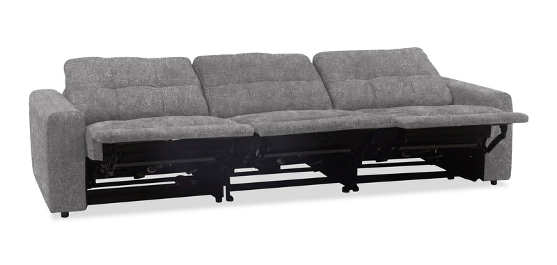 Scott Living Elevate Modular 115\" Chenille Fabric Power Reclining Sofa - Grey