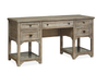 Harold 64" Desk with Storage and Tempered Glass Shelves  - Dovetail Grey | Bureau Harold de 64 po avec rangement et tablettes en verre trempé - gris tourterelle
