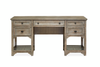 Harold 64" Desk with Storage and Tempered Glass Shelves  - Dovetail Grey | Bureau Harold de 64 po avec rangement et tablettes en verre trempé - gris tourterelle