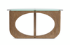 Kerwin 52" Sofa Table with Glass Top - Almond | Table de salon Kerwin de 52 po avec dessus en verre - amande