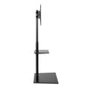 Tygerclaw TV Floor Stand with Equipment Shelf - Black|Socle de plancher TygerClaw pour téléviseur avec tablette d’équipement - noir