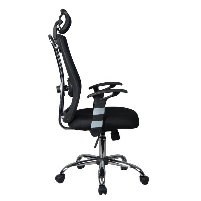 Tygerclaw Ergonomic High Back Mesh Office Chair with Headrest - Black