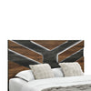 Titanium Panel Bed with Headboard & Frame, LED, Modern, Brown - Queen Size | Lit à panneaux moderne Titanium brun avec tête de lit, cadre de lit et éclairage à DEL - format grand lit
