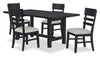 Trove 5pc Dining Set with Table and 4 Chairs, 72”W – Black  | Ensemble de salle à manger Trove 5 pièces avec table de 72 po (L) et 4 chaises - noir  | TROVBDP5