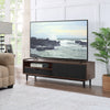 Manhattan Comfort Duane 59.25" Modern Ribbed TV Stand - Dark Brown & Black|Meuble pour téléviseur moderne Duane de Manhattan Comfort de 59,25 po avec cannelures - brun foncé et noir