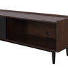 Manhattan Comfort Duane 59.25" Modern Ribbed TV Stand - Dark Brown & Black|Meuble pour téléviseur moderne Duane de Manhattan Comfort de 59,25 po avec cannelures - brun foncé et noir