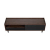 Manhattan Comfort Duane 59.25" Modern Ribbed TV Stand - Dark Brown & Black|Meuble pour téléviseur moderne Duane de Manhattan Comfort de 59,25 po avec cannelures - brun foncé et noir