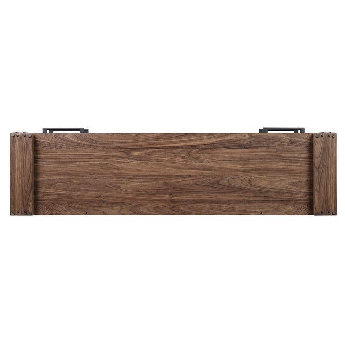 Manhattan Comfort Richmond 60\" TV Stand with 2 Drawers & 4 Shelves - Brown