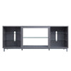 Manhattan Comfort Brighton 60" TV Stand with Glass Shelves & Media Wire Management - Grey|Meuble pour téléviseur Brighton de Manhattan Comfort de 60 po avec tablettes en verre et système de gestion des câbles - gris