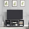 Manhattan Comfort Brighton 60" TV Stand with Glass Shelves & Media Wire Management - Grey|Meuble pour téléviseur Brighton de Manhattan Comfort de 60 po avec tablettes en verre et système de gestion des câbles - gris