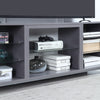 Manhattan Comfort Brighton 60" TV Stand with Glass Shelves & Media Wire Management - Grey|Meuble pour téléviseur Brighton de Manhattan Comfort de 60 po avec tablettes en verre et système de gestion des câbles - gris