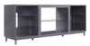 Manhattan Comfort Brighton 60" TV Stand with Glass Shelves & Media Wire Management - Grey|Meuble pour téléviseur Brighton de Manhattan Comfort de 60 po avec tablettes en verre et système de gestion des câbles - gris