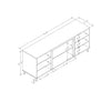Manhattan Comfort Brighton 60" TV Stand with Glass Shelves & Media Wire Management - Grey|Meuble pour téléviseur Brighton de Manhattan Comfort de 60 po avec tablettes en verre et système de gestion des câbles - gris