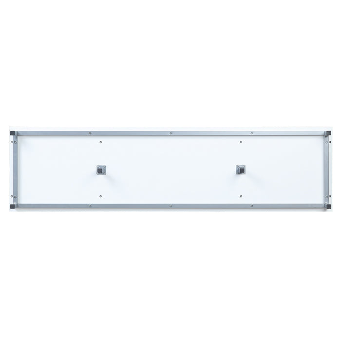 Manhattan Comfort Brighton 60\" TV Stand with Glass Shelves & Media Wire Management - White