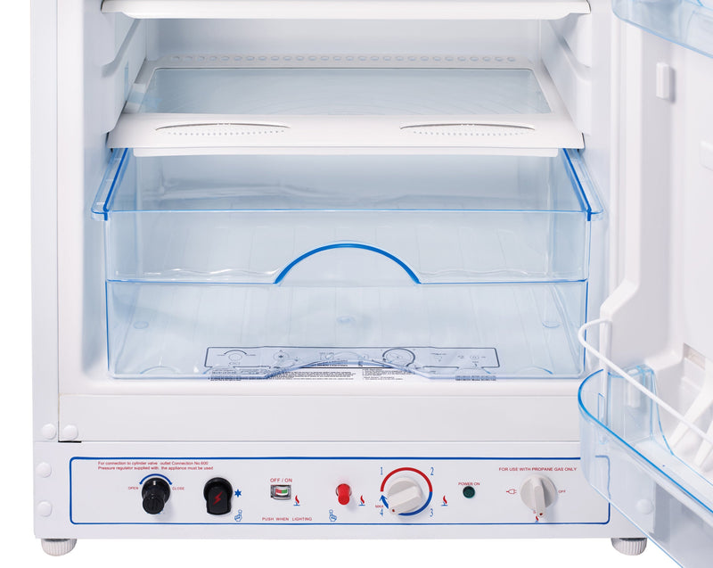 Off-Grid by Unique 8 Cu. Ft. Propane Refrigerator with Co Monitor - UGP-8C CM W