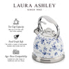 Laura Ashley Stainless Steel Stovetop China Rose Tea Kettle - VQ-SBNK057-LACR-CA|Bouilloire sur la cuisinière Laura Ashley en acier inoxydable, rosier de Chine - VQ-SBNK057-LACR-CA