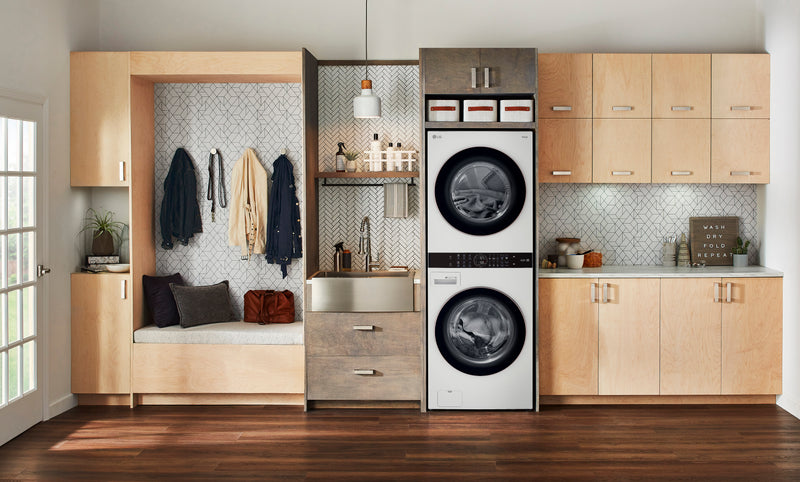 LG 5.2 Washer/7.4 Dryer Cu. Ft. Front-Load High-Efficiency Washtower™ - White - WKE100HWA