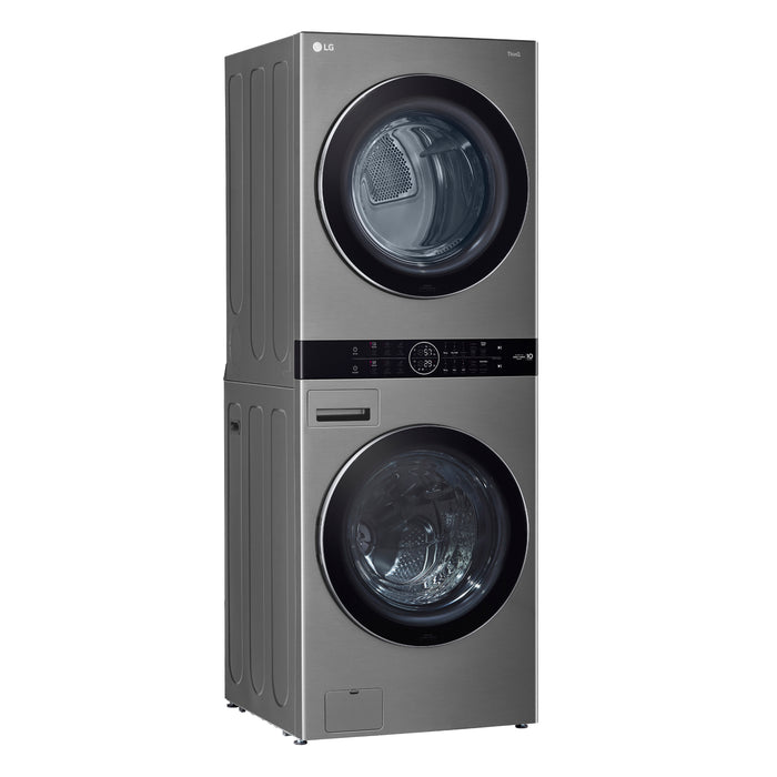 LG 5.2 Washer/7.4 Dryer Cu. Ft. Front-Load WashTower® with TurboWash® and TurboSteam® - Graphite Steel - WKEX200HVA