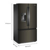 Whirlpool 36” 23.4 Cu. Ft. French Door Refrigerator – Black Stainless Steel - WRFC7036RV | Réfrigérateur Whirlpool à portes françaises, 23,4 pi³, 36 po de largeur, profondeur de comptoir réelle – Acier inoxydable Noir – WRFC7036RV