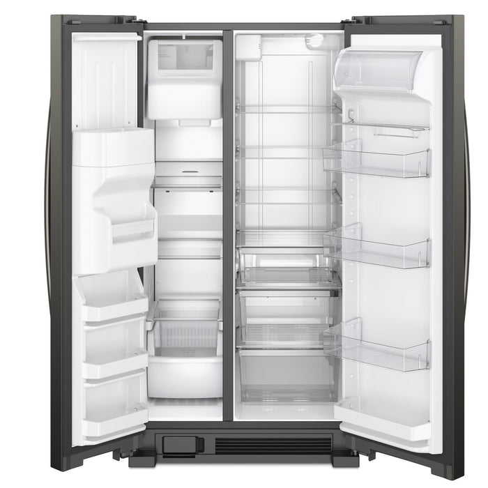 Whirlpool 33\" 21 Cu. Ft. Side-by-Side Refrigerator - Black Stainless - WRS321SDHV