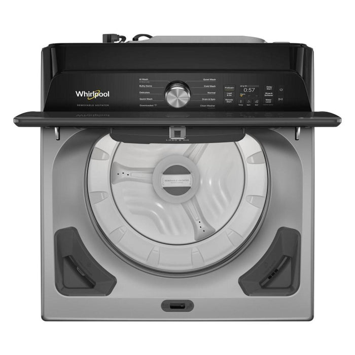 Whirlpool 6.1 Cu. Ft. Smart Top Load Washer with Removable Agitator – Radiant Silver - WTW8507TR