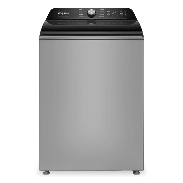  Whirlpool 6.1 Cu. Ft. Smart Top Load Washer and 7.5 Cu. Ft. Electric Dryer – Radiant Silver 