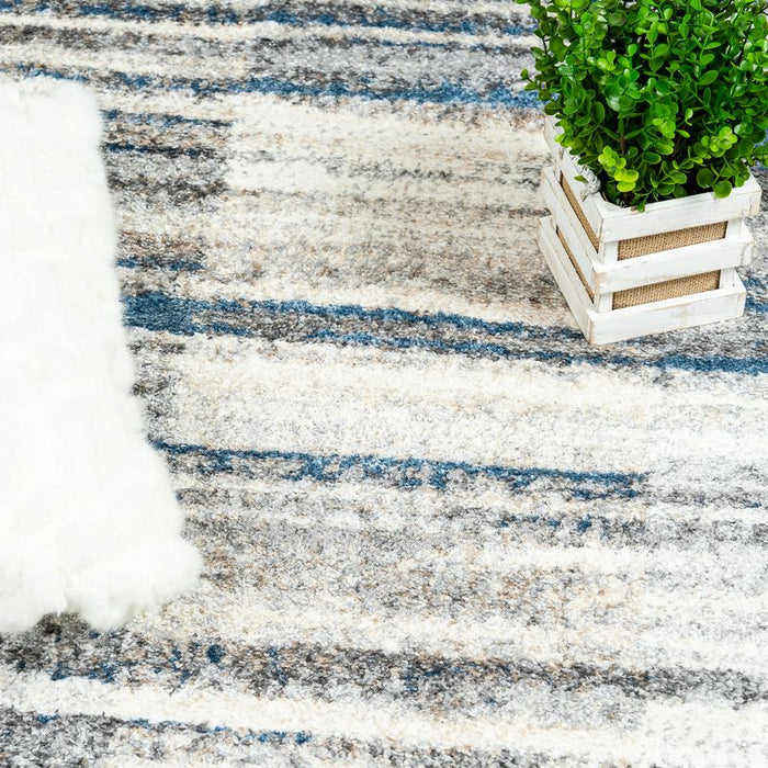 Darius Waves Cube Grey Area Rug - 6'7\" x 9'6\"