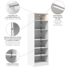 Bestar Florence 25" Modular Reach-In/Walk-In Closet System with LED Light and Shelves - White|Système de garder-robe et pièce-penderie modulaire Florence de Bestar de 25 po avec éclairage à DEL et tablettes - blanc