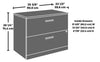 Affirm 35.43" Commercial Grade 2-Drawer Filing Cabinet - Hudson Elm|Classeur Affirm de 35,43 po de qualité commerciale à 2 tiroirs - orme Hudson