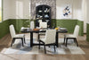 Alma Dining Chair with Boucle Fabric - Charcoal Black & White | Chaise de salle à manger Alma en tissu bouclé - anthracite noir et blanche