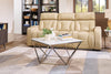 Amanda 31.5" Modern Square Coffee Table - White Marble Top with Chrome Metal Base|Table à café carrée moderne Amanda de 31,5 po - dessus en marbre blanc avec base en métal chromé